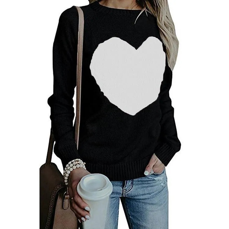 Levoire | tricot imprimé avec coeur Noir et blanc