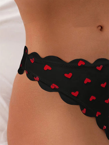 Levoire | Ensemble De Bikini Bandeau Avec Motif De Cœur Pour Femmes