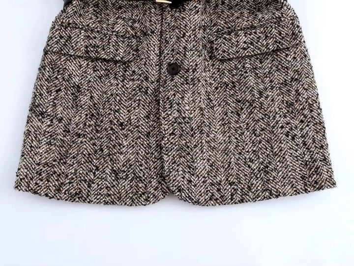 Levoire | Blazer En Tweed Avec Ceinture À Motif Chevrons