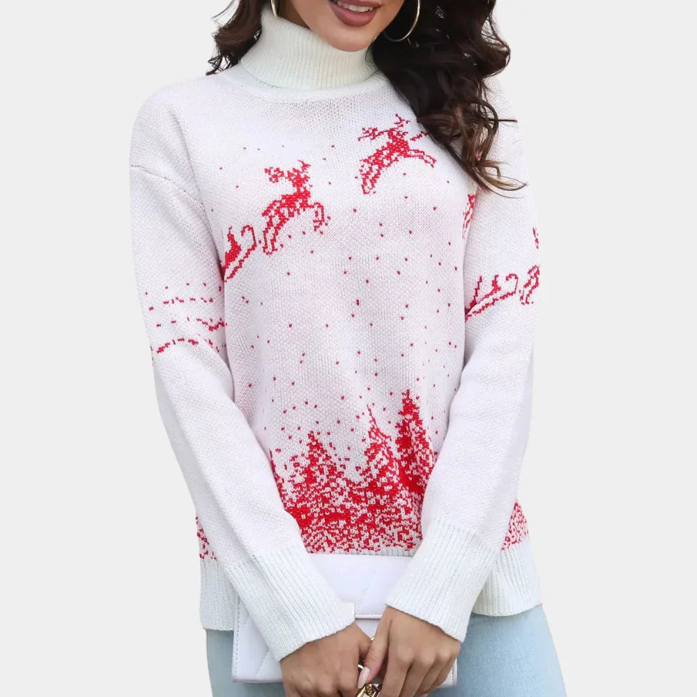 Levoire | Pull De Noël À Col Roulé Tendance Pour Femmes