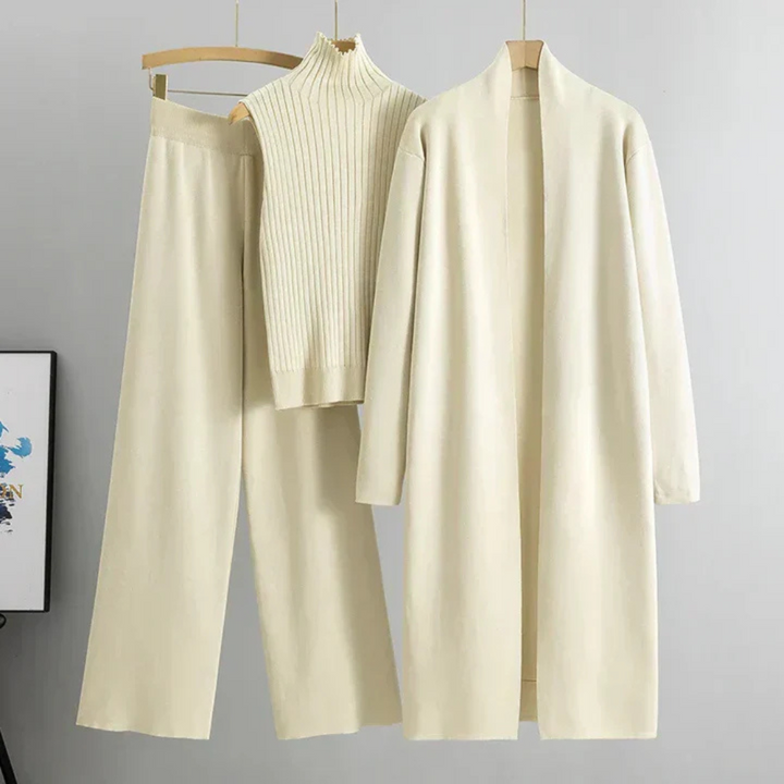 Levoire | Ensemble tricoté trois pièces pour femmes Beige Taille unique