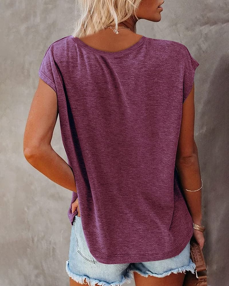 Levoire | T-Shirt En Une Couleur Uniforme Avec Un Col En V