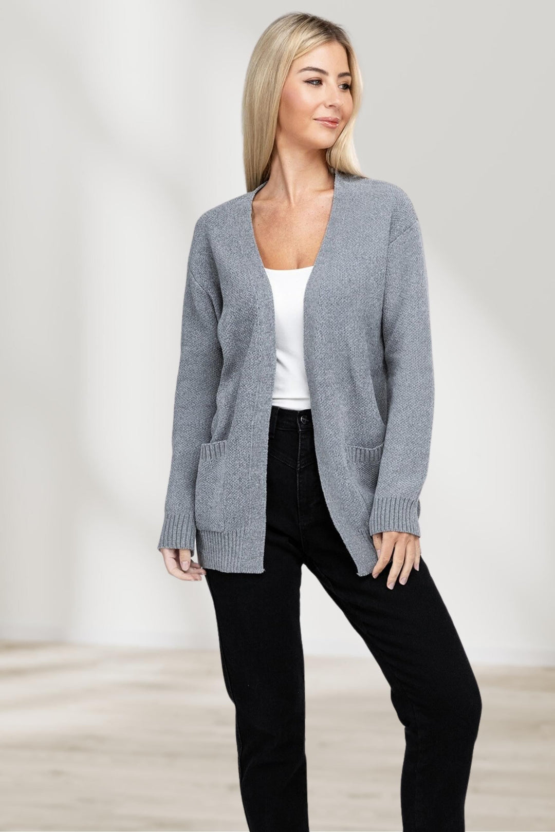 Levoire | Cardigan Sweat Ouvert Pour Toutes Les Occasions Gris