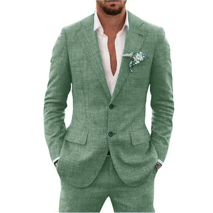 Levoire | Costume en lin pour hommes Vert clair