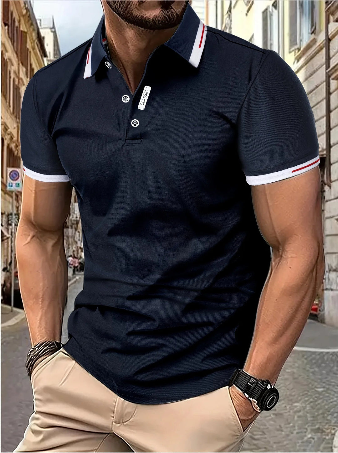 Levoire | Polo décontracté pour hommes Bleu marine