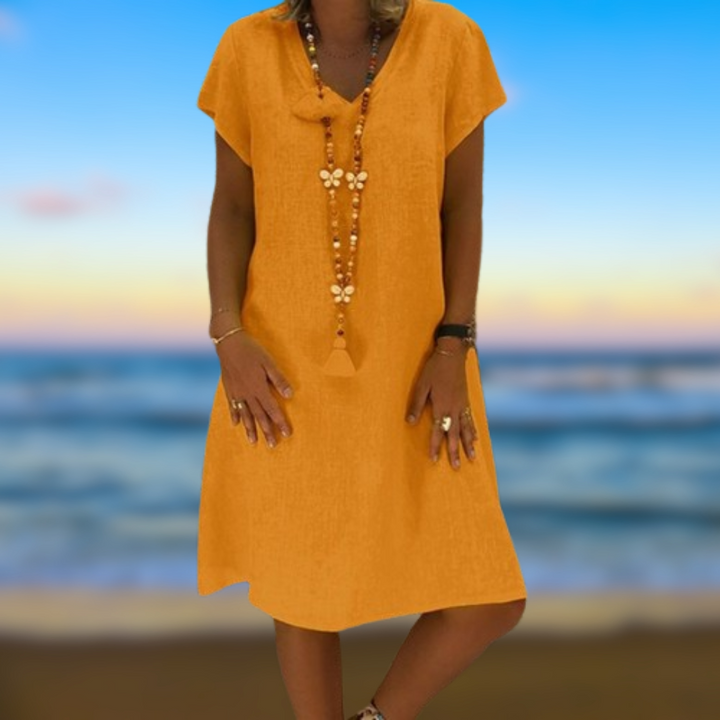 Levoire | Robe chic avec décolleté en V Orange