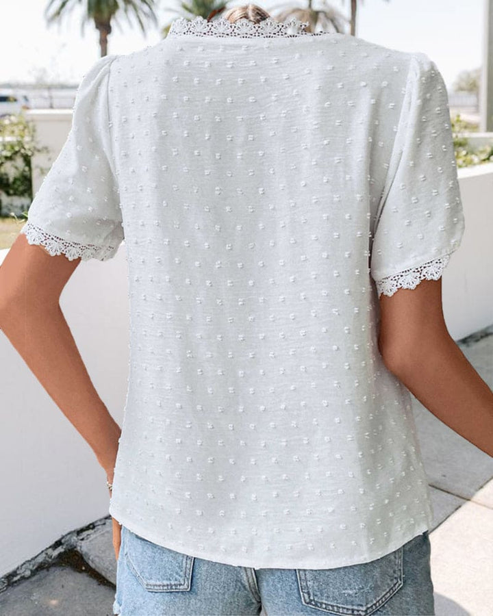 Levoire | Blouse En Dentelle Élégante Avec Décolleté En V Pour Femmes