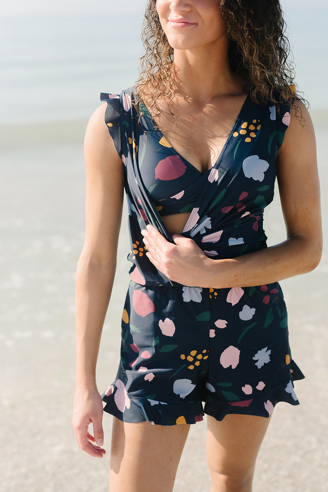 Levoire | Vêtements de bain pour femmes Maillots de bain Short de bain avec soutien-gorge intégré Bouquet