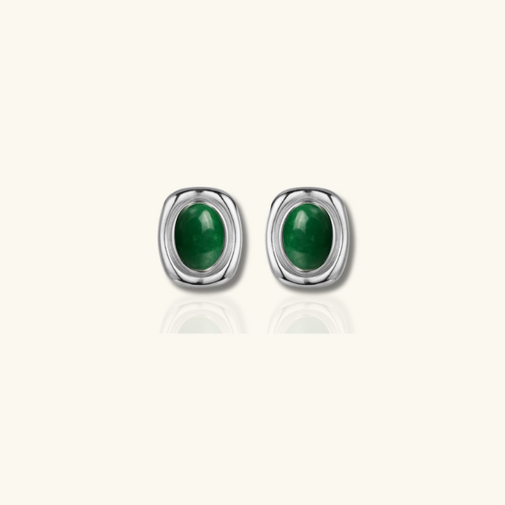 Levoire | Boucles D'Oreilles Viininkorjuu En Pierre Précieuse Argent Vert