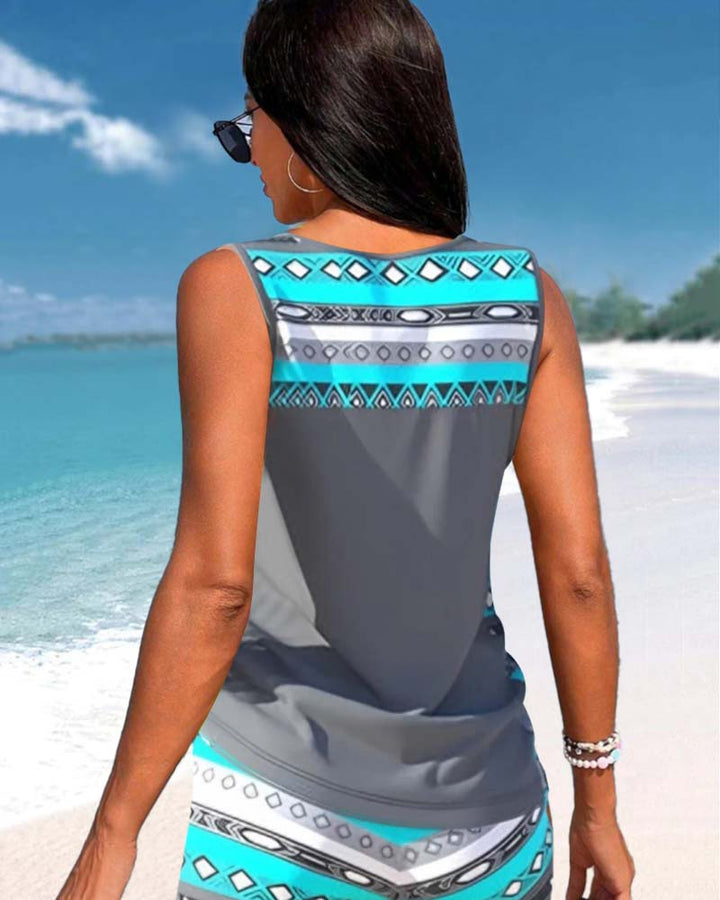 Levoire | Tankini Avec Un Motif Géométrique Et Encolure En V
