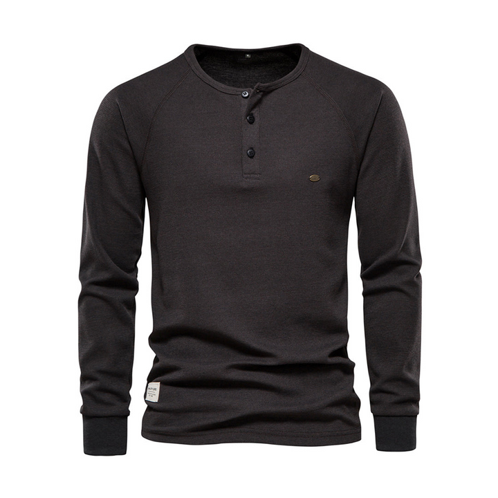 Levoire | T-Shirt Henley Homme Gris Foncé