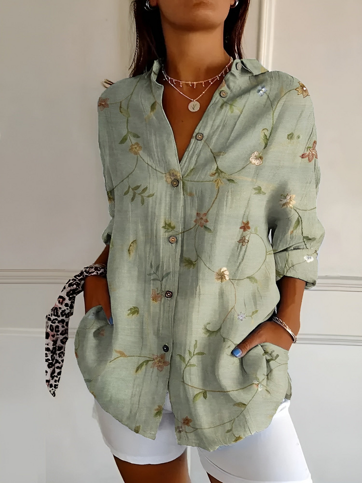 Levoire | Blouse pour femmes Blouse élégante et légère avec des boutons pour femmes Vert