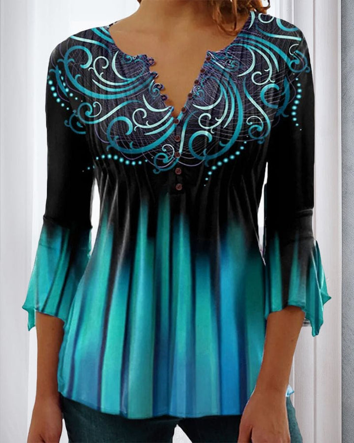 Levoire | Blouse Avec Décolleté En V Et Manches Trois Quarts Noir