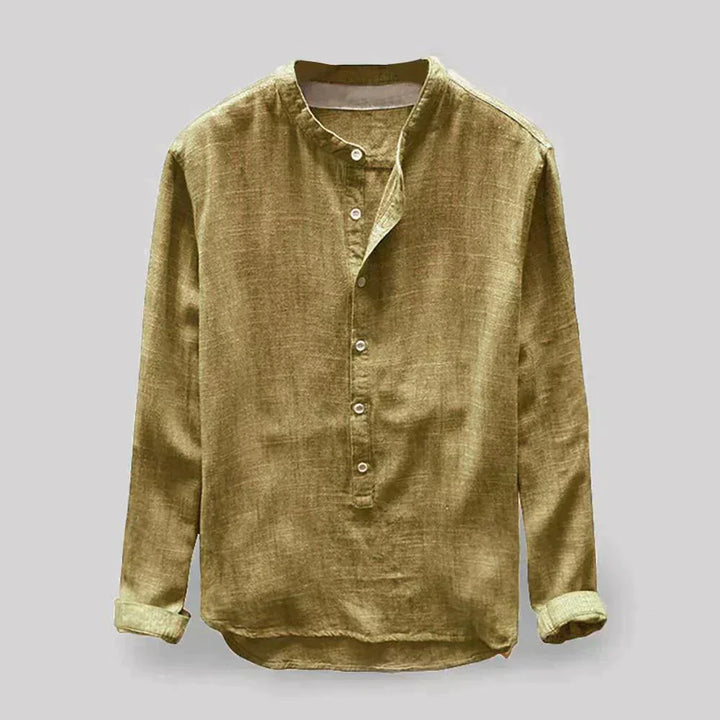 Levoire | Chemise Classique À Manches Longues Pour Hommes Jaune