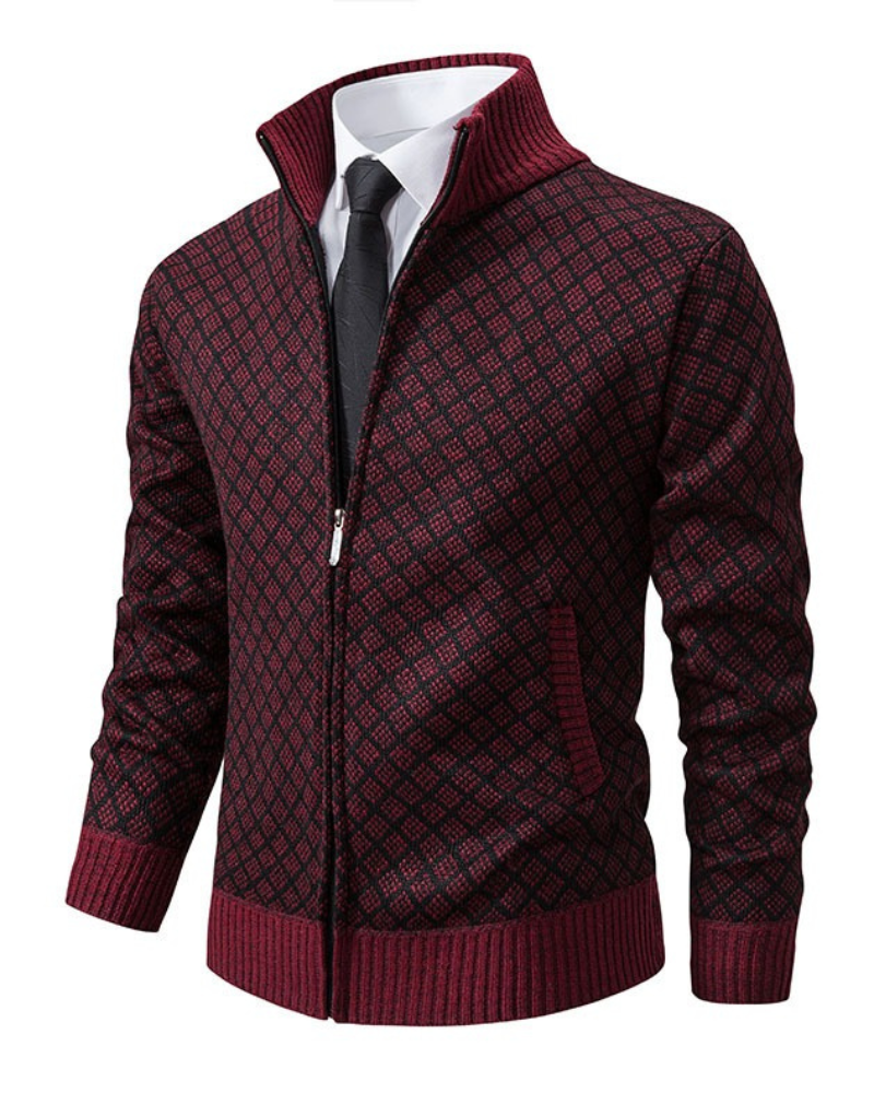 Levoire | Slim Fit Veste à manches longues avec fermeture éclair Rot