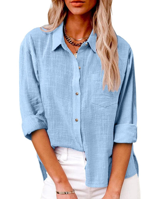 Levoire | Blouse Coton Et Lin Bleu clair