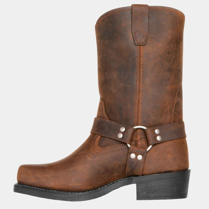 Levoire | Cowboy Original Bottes En Cuir Avec Un Look De Récolte De Raisins Braun