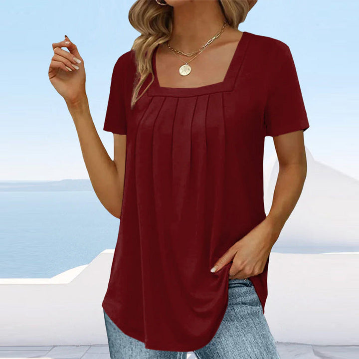 Levoire | Chemise Drapée Élégante À Encolure Rectangulaire Vin rouge Bourgogne