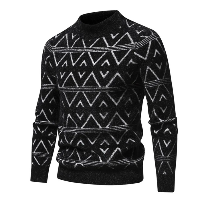 Levoire | Pull Imprimé Hommes Chaud Noir