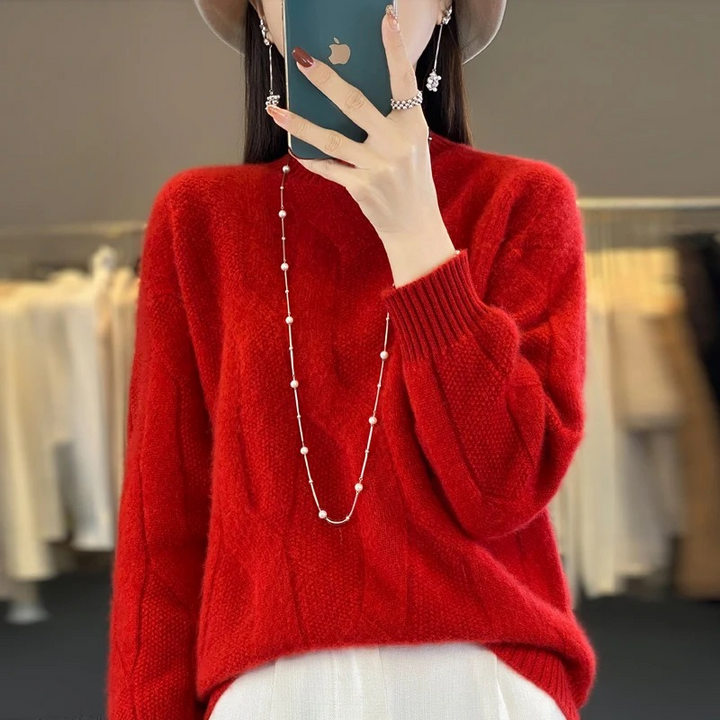 Levoire | Cachemire Tricot Femmes Surpoids Doux Et Chaud Tricoté Pull Rot