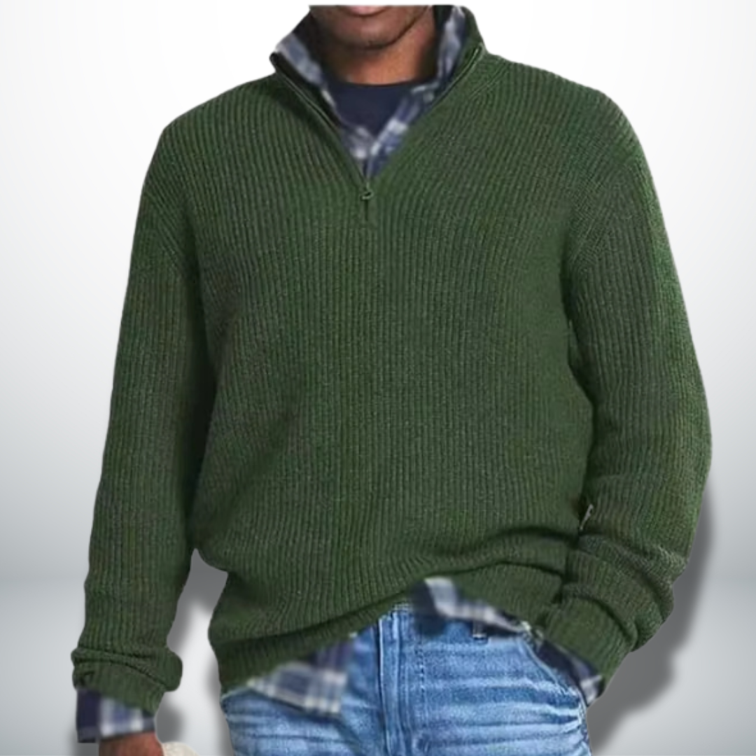 Levoire | Pull chaud avec col roulé Vert Militaire