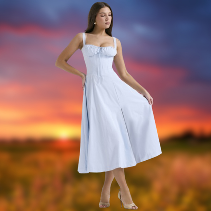 Levoire | Robe de soirée élégante à bretelles Azzurro Clair