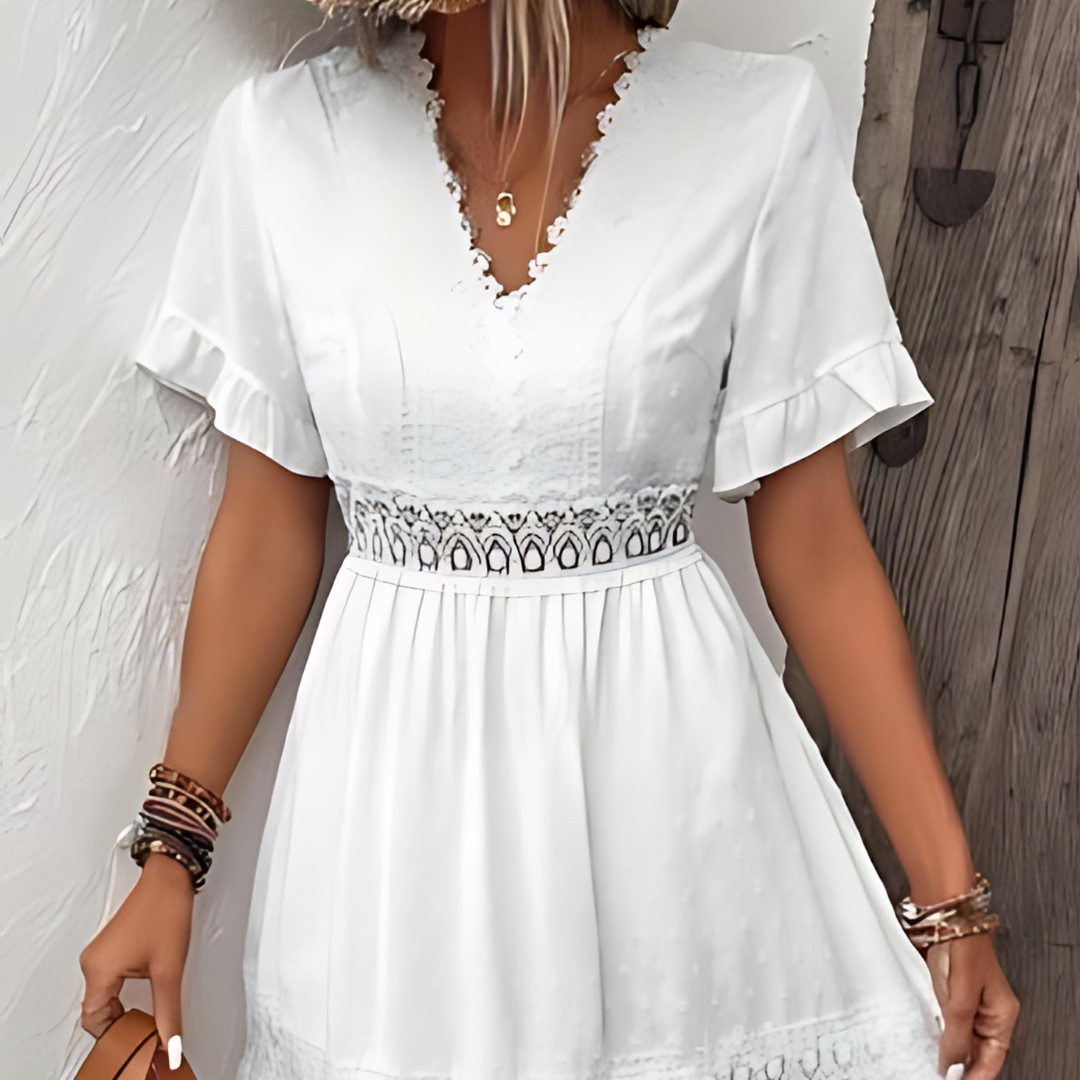 Levoire | Femme Robe de plage courte - Blanc Blanc
