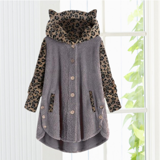 Levoire | Patchwork Léopard Oreilles De Chat dark-gray