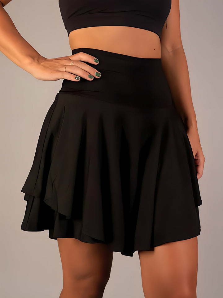 Levoire | Élégante Robe Mini Avec Shorts Noir