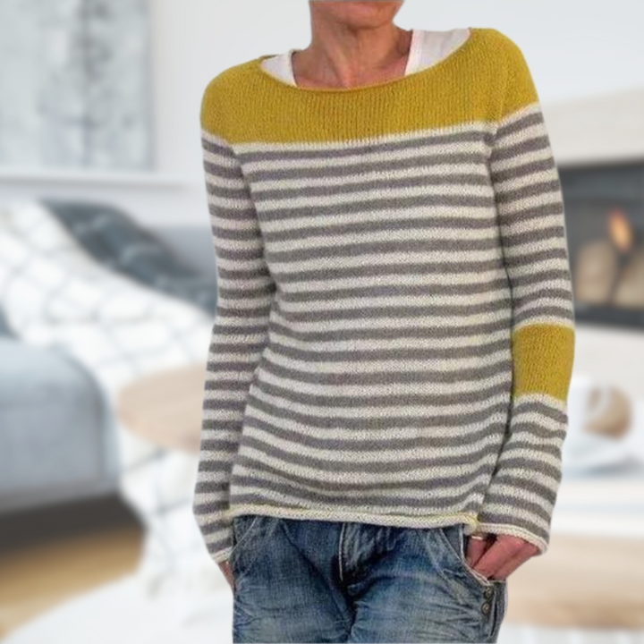 Levoire | Chauffe Pull Femmes Le Soir Jaune et gris