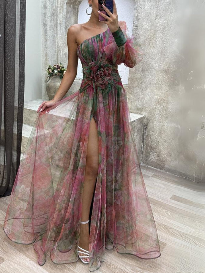 Levoire | Une Épaule Fluide Maxi Robe Rot