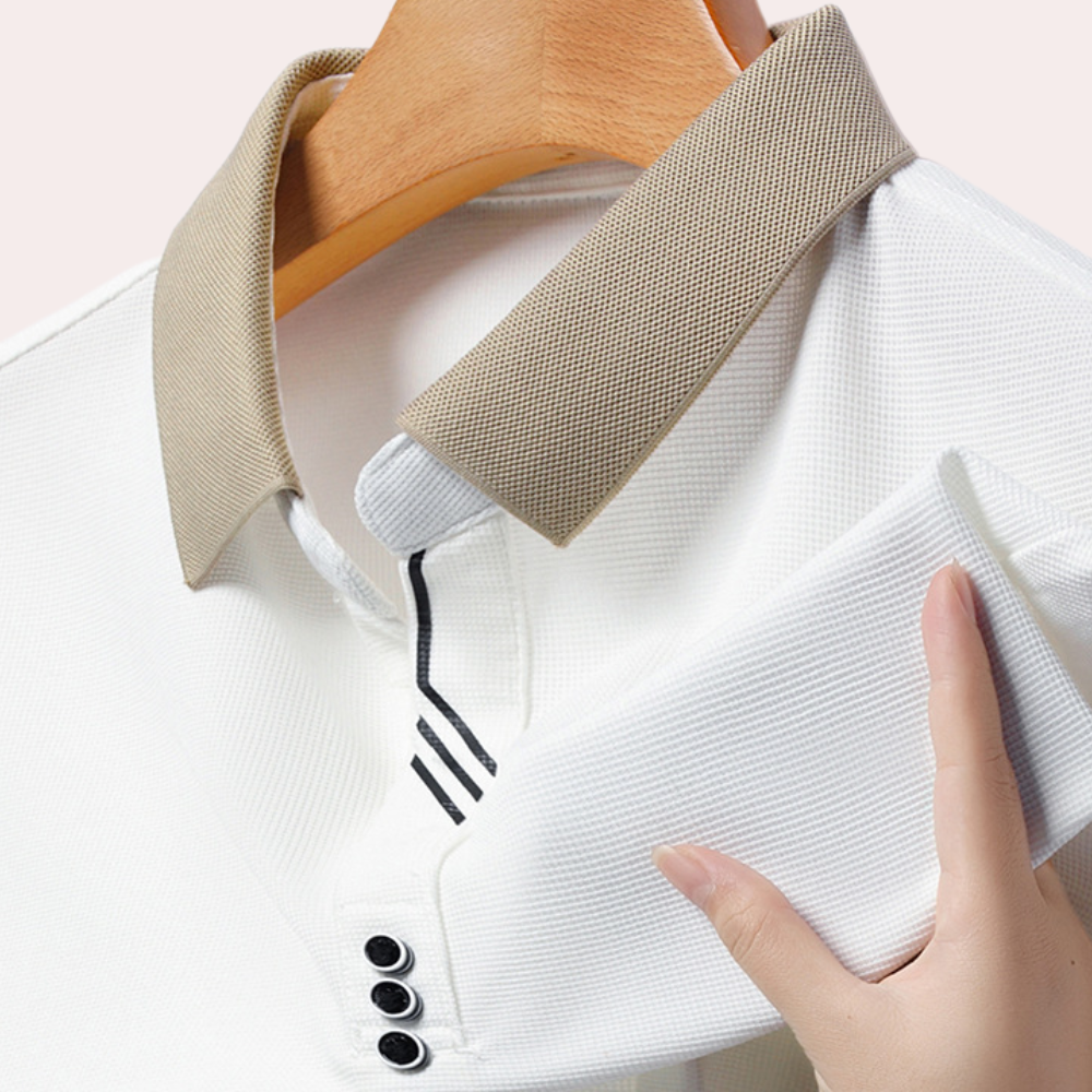 Levoire | Polo décontracté pour hommes à manches longues Chemise élégante pour hommes Blanc