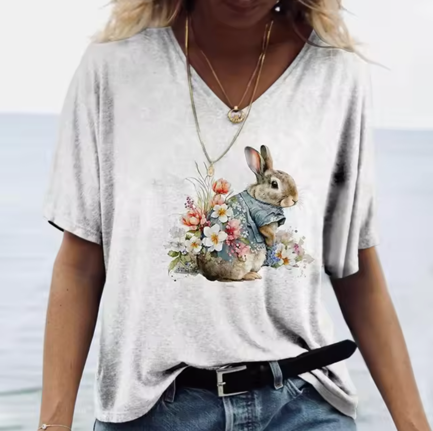 Levoire | T-Shirts Blancs Avec Motifs De Lapins Lapin blanc 7