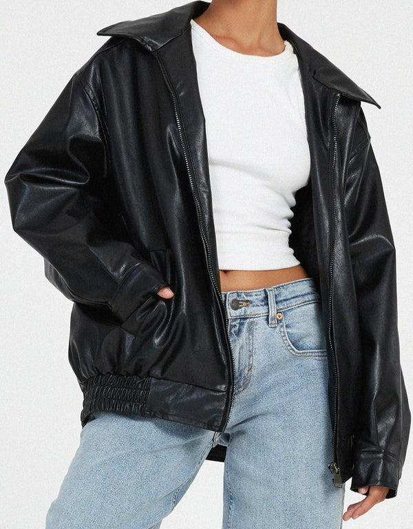 Levoire | Veste Femme Avec Design Tombant Ample Noir