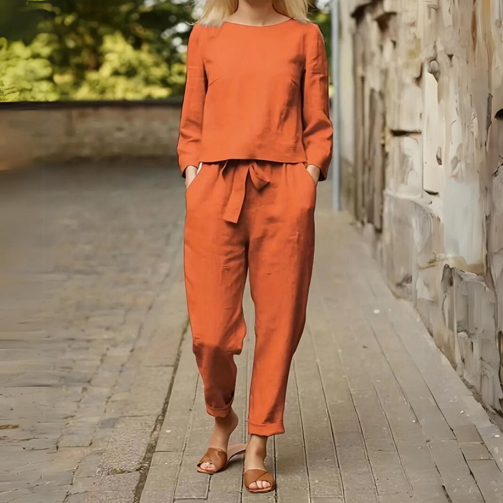 Levoire | Ensemble Décontracté Deux Pièces Orange