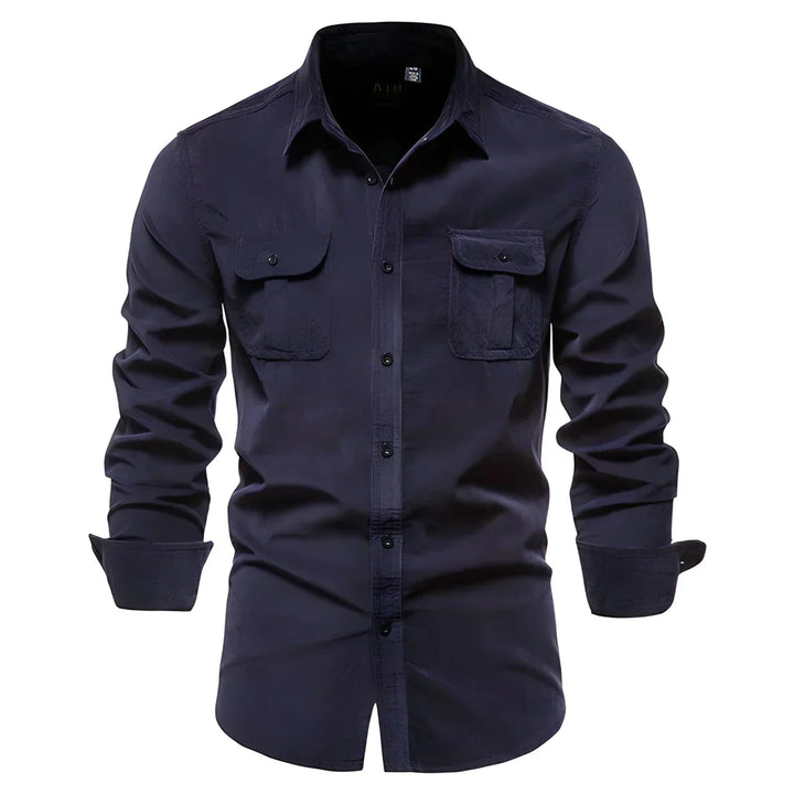 Levoire | Chemise Décontractée Pour Hommes Marine bleu