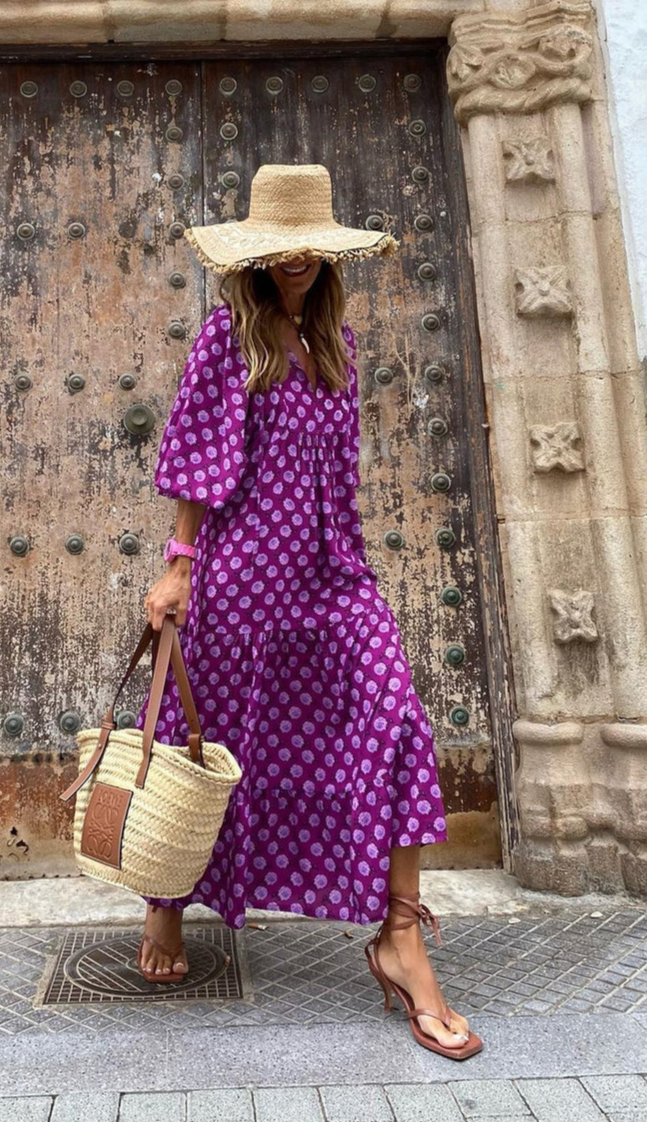 Levoire | Maxi Boho Robe Lilas