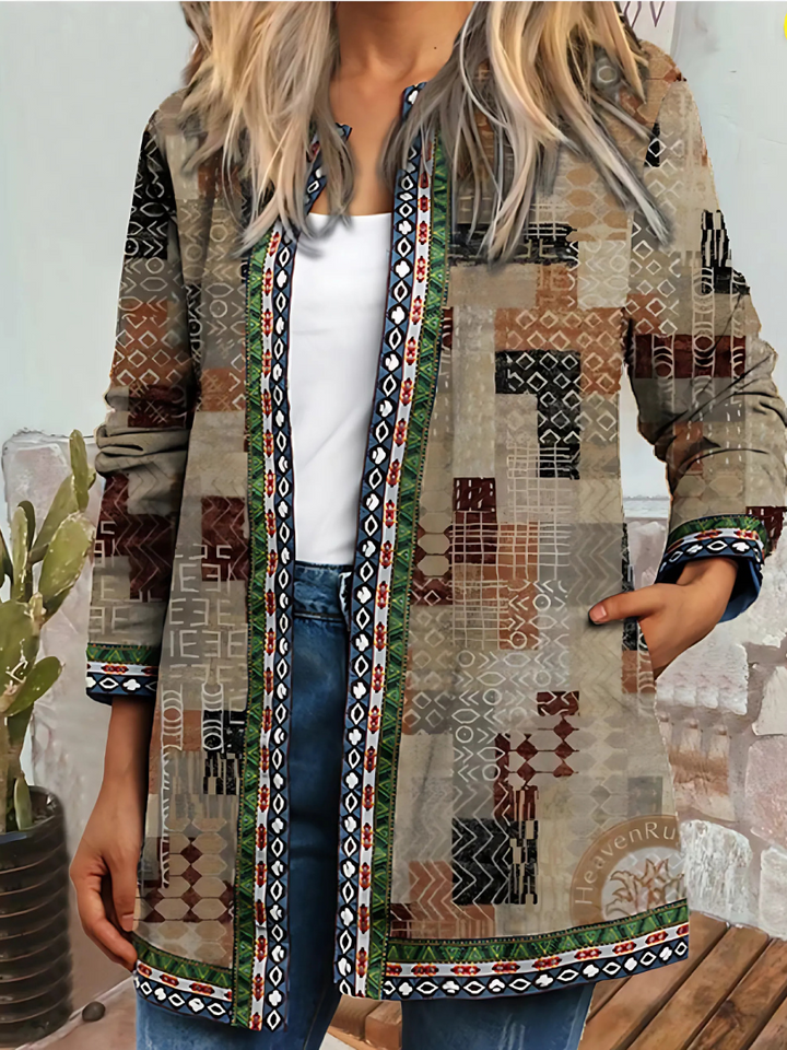 Levoire | Veste Fleur Ethnique Pour Femmes Monochrome 5