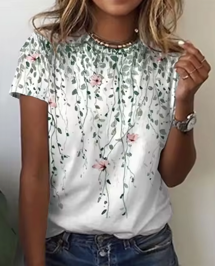 Levoire | T-Shirts Avec Impression 3D Blanc – Feuilles