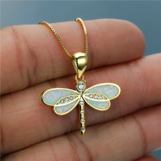 Levoire | Collier Papillon Doré Blanc 50 cm