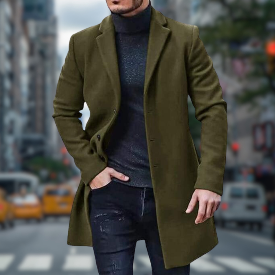 Levoire | Manteau Long Confortable Pour Hommes Vert