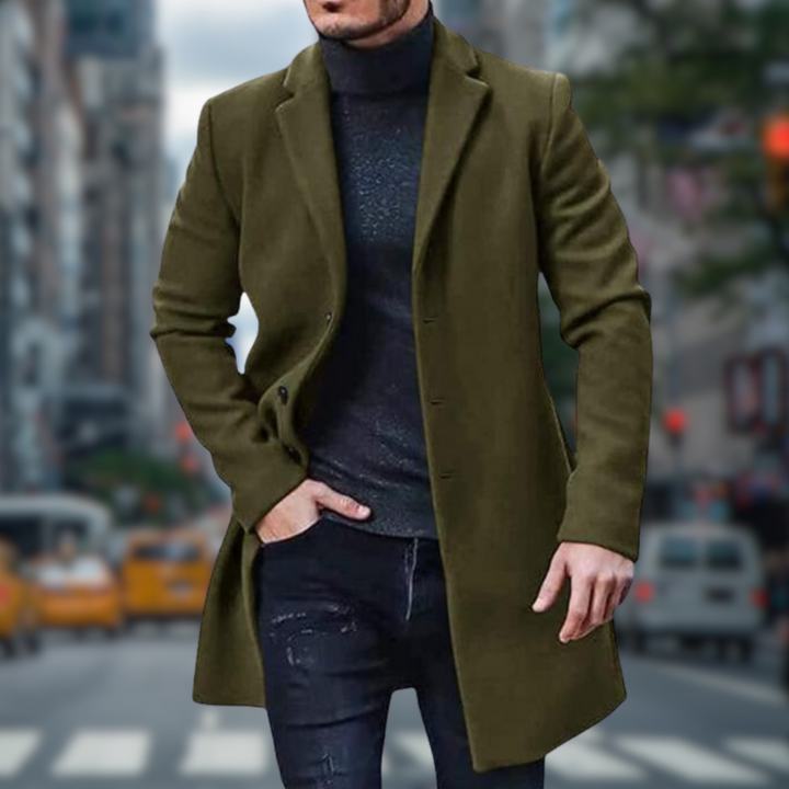 Levoire | Manteau Long Confortable Pour Hommes Vert