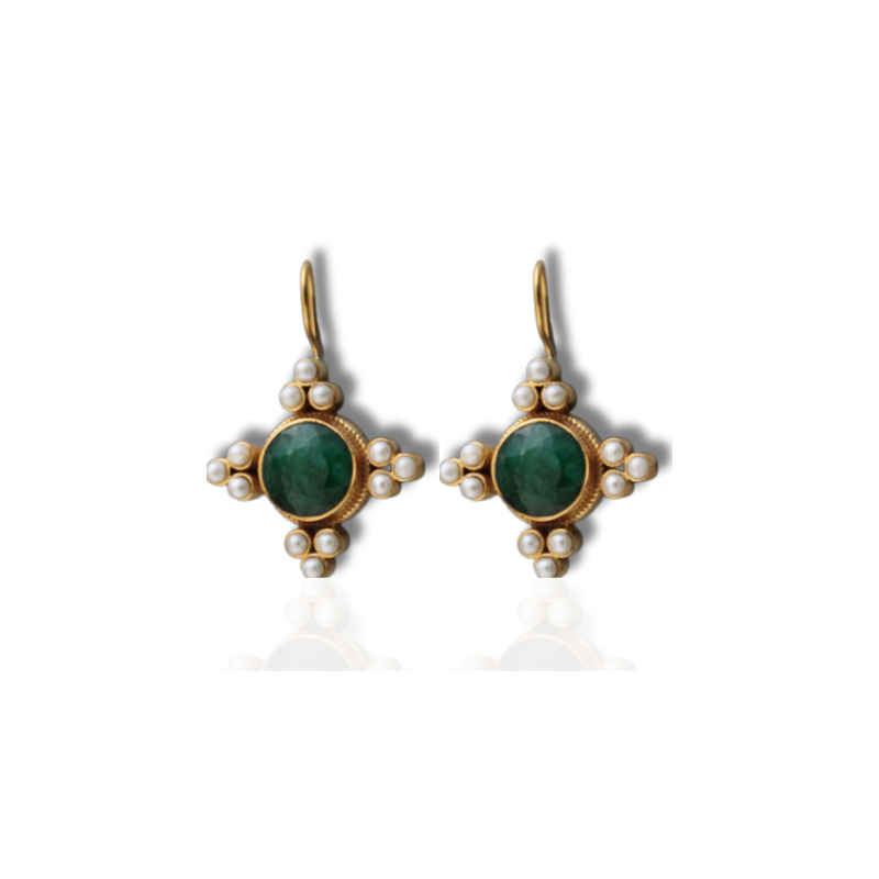 Levoire | Helmi Vin Rouge Collected Gouttes Boucles D'Oreilles Dorées