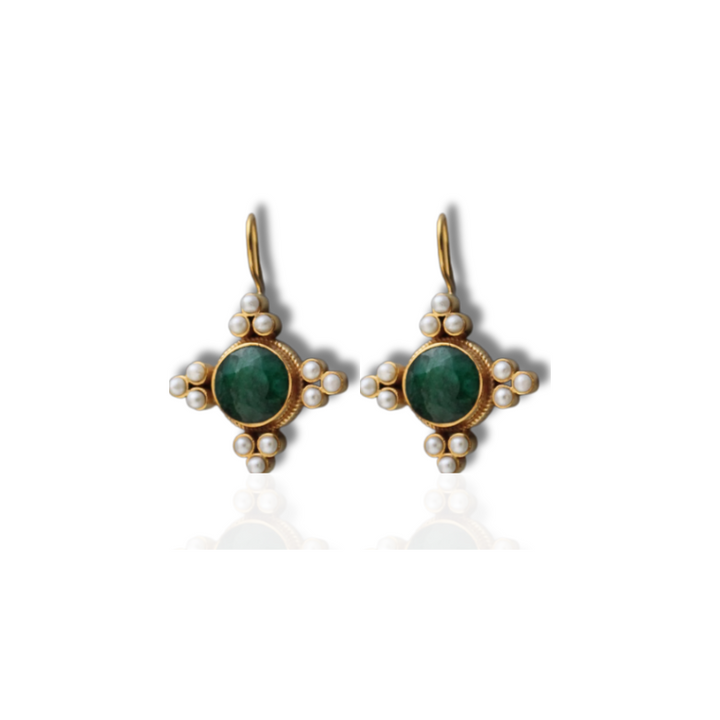 Levoire | Helmi Vin Rouge Collected Gouttes Boucles D'Oreilles Dorées