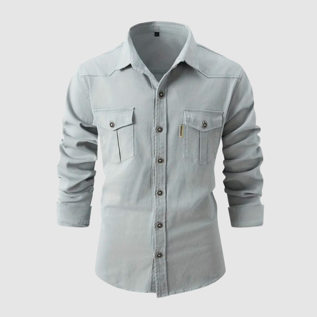 Levoire | Chemise Homme Poches Décontractée Grau