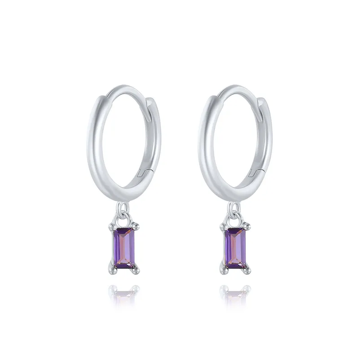 Levoire | Boucles D'Oreilles Carrées En Zircon Élégant Argent Liila