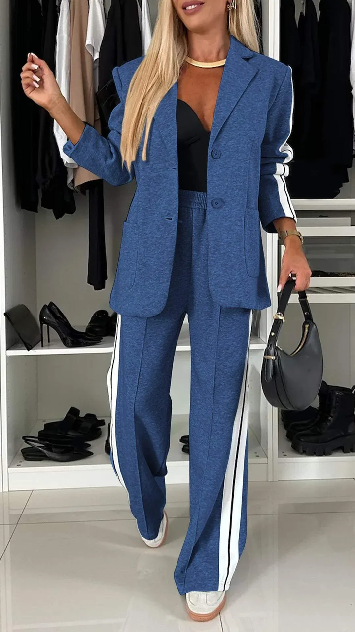 Levoire | Costume De Tous Les Jours Avec Manches Longues Et Col À Revers Classique Bleu