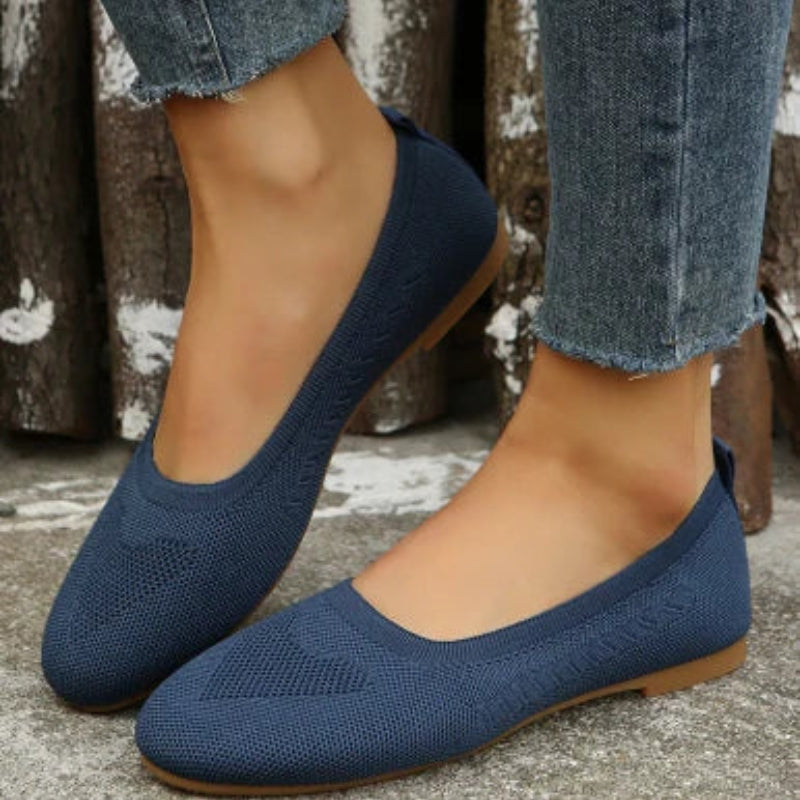 Levoire | Ballerines Plates Avec Bout Rond Et Design Respirant Gris d'avoine