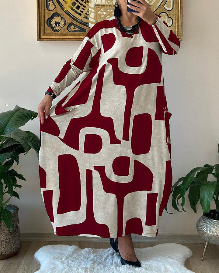 Levoire | Robe À Manches Longues Avec Imprimé Moderne