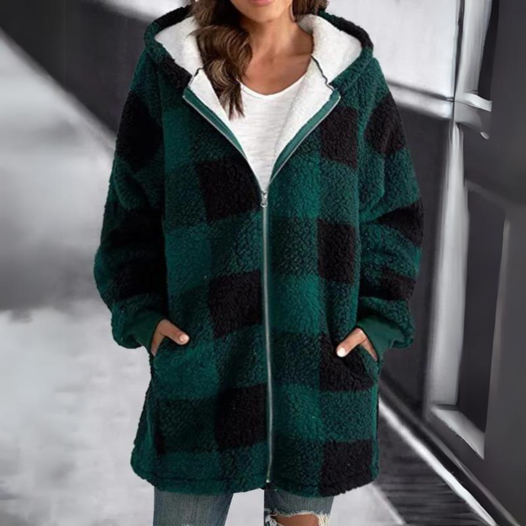Levoire | Hoodie Surdimensionné Avec Doublure En Fausse Fourrure Pour Femmes Vert foncé